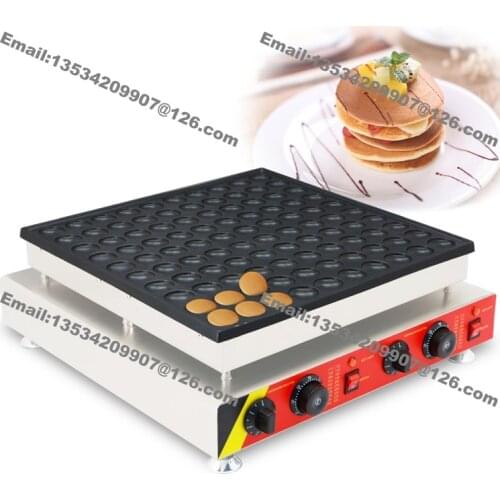 Free Shipping 100-hole Commercial Use Non-stick 110v 220v Electric 4.5cm Round Mini Pancake Maker Machine Baker Iron
