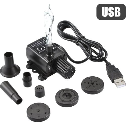 Brushless Water Pump with Nozzles Strainer Ultra-quiet Mini DC5V Micro Water Oil Pump Waterproof Pump Aquarium Pond Circulating