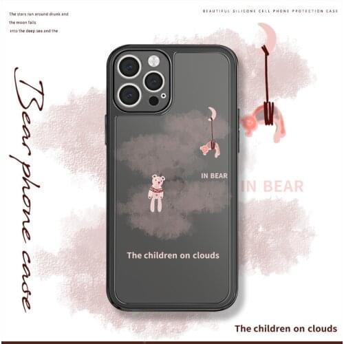 Retro kawaii moon night Bear doll Japanese Phone Case For iPhone 11 12 Pro Max Xs Max XR Xs 7 8 Plus X 7Plus case Cute soft Cove