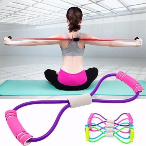 Yoga Gym Fitness Resistance Bands 8 Word Chest Developer Elastic Bands Expander Rope Muscle Fitness Rubber Tubing Pull on Rope