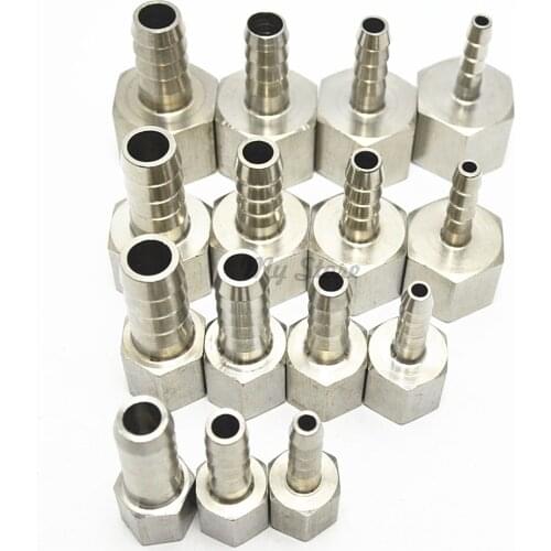 Stainless Steel Pipe Fittings 304 BSP Female Thread X Barb Hose Tail Reducer Pagoda Joint Coupling Connector