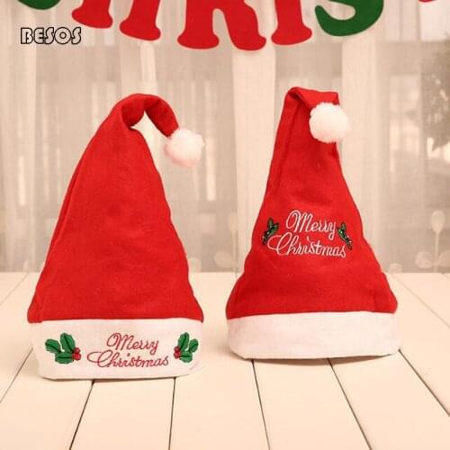 Christmas Party Mall Decoration Code Traditional White Red Background Letters Decoration Wholesale Best-selling Santa Hats B140D
