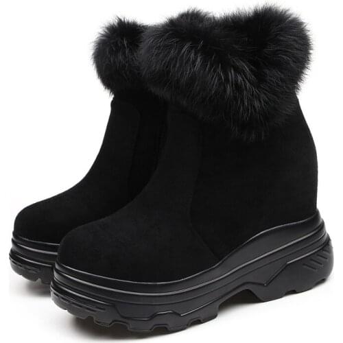 Korean Snow Ankle Boots Womens Platform High Heel Shoes 2019 New Autumn And Winter Martin Booties 10cm