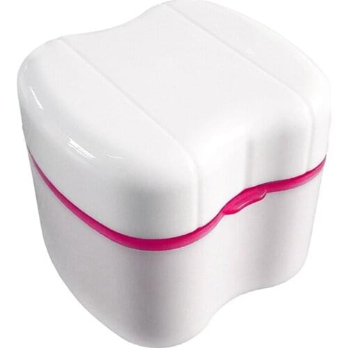 Denture Box with Specially Designed Holder for Rinse Basket, Great for Care, Easy to Open, Store and Retrieve
