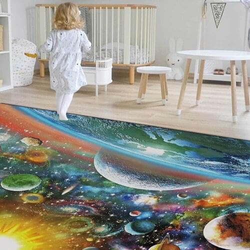 Nordic Carpets For Living Room Bedroom Area Rugs Soft Flannel Dream Galaxy Space 3D Kids Mat Decor Home Carpet Room Play Printed