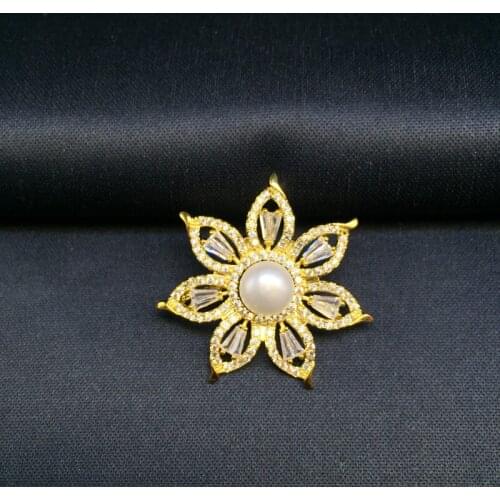 LANZYO Natural fresh water pearl happiness flower series Brooch new xz072