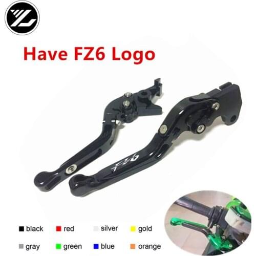 FZ6 LOGO FOR YAMAHA FZ6 FAZER 2004-2010 fz6 600 05 06 10 11 12 Motorbike Adjustable Folding Extendable Moto Clutch Brake Levers