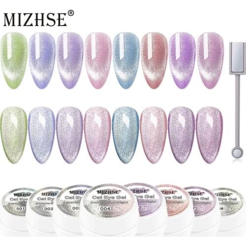 MIZHSE 8PCS Cat Eye Gel Nail Polish 5ml Cats Eye Vernis Semi Permanent Enamel UV Soak Off Gel Varnish for Manicure Nail Art