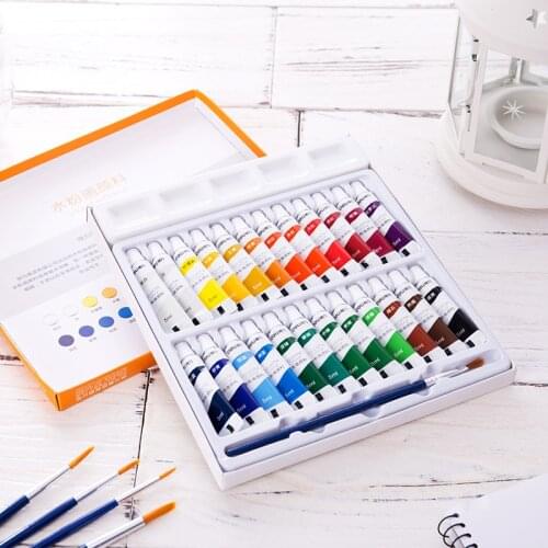 12/24 Colors With Palette Gouache Brush Pen Water Color Paint Set Pigment For Draw Kids Art Supplies Pigment For Beginner