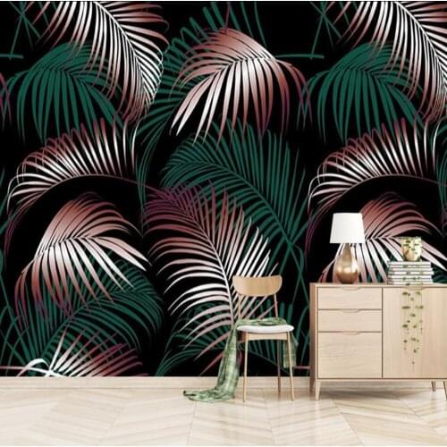 Milofi custom 3D wallpaper mural modern minimalist hand painted tropical plants background wall decoration painting wallpaper