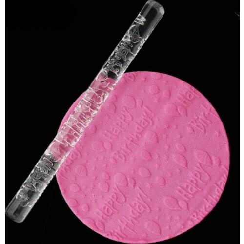 Cake Fondant Embossed Rolling Pin Gum Embossing Sugar Cake Decor Crafts Tool YE-Hot