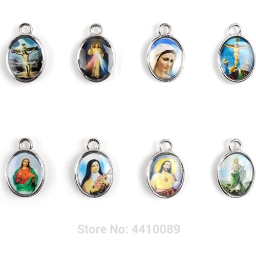 Religious Small Bracelet Pendant Color Sticker Jesus St Jude Medal For Baby