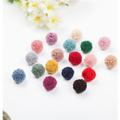 15mm Polyester Wool Ball Solid Color Soft Pompoms Ball for DIY Carft Home Decor Sewing Supplies Earring Jewelry Making 20pcs