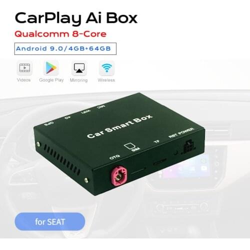 Exploter Ai Smart Box for Ibiza Arona Leon Ateca Adding Android 9.0 OS Wireless CarPlay Qualcomm 8-Core 4GB+64GB Mifi Dual BT