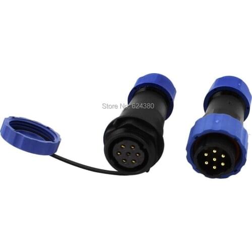 Waterproof Cable Wire Docking Plastic Aviation Connector SD20 20mm 7 Pin IP68 Panel Mount Solder Female Male Plug Socket