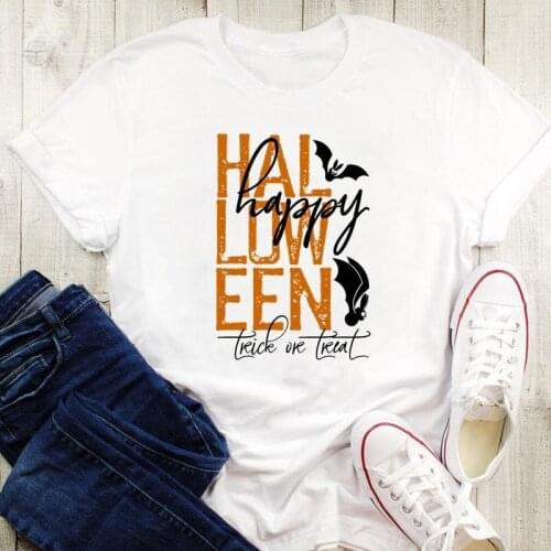 Fall Autumn lovely Halloween love 90s trend Thanksgiving Graphic Print Tees Women Cartoon Tops Tshirt Female T-Shirt
