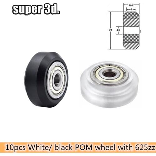 10PC Openbuilds Plastic wheel POM with 625zz Bearings Passive Round wheel Idler Pulley Gear perlin wheel for CR10 Ender 3 Anet