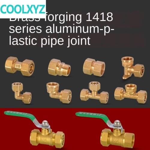 1418 aluminum-plastic pipe joints copper floor heating pipe geothermal pipe inner and outer wire elbow tee fittings