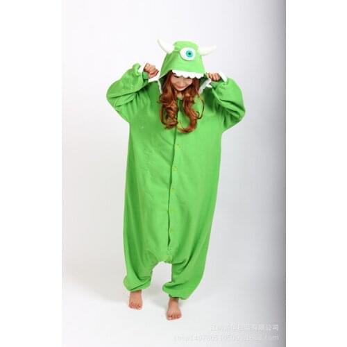 2021 Anime Cosplay Mike Wazowski Adult Animal Pajamas Outfit Pajamas Cosplay Cartoon Home Clothes Winter Pajamas