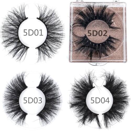 25mm 3D Mink Lashes Square box Packaging Handmade Makeup Dramatic Long Mink Lashes Thick Stirp Resuable 25mm Eyelashes 5D02