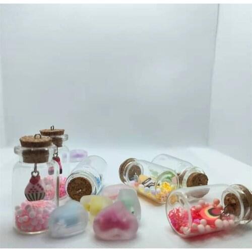 50 PCS Lucky Pendant Crafts Sequin Charm Glass Wishing Bottle Making Discover Handmade Jewelry DIY Earrings Keychain Accessories