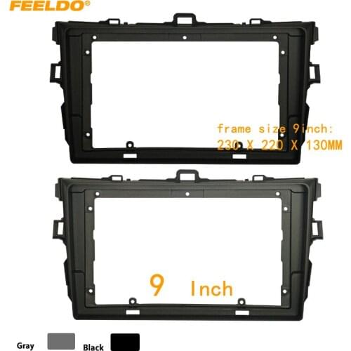 FEELDO Car Audio 2DIN Fascia Frame Adapter For Toyota Corolla 9" Big Screen Radio Dash Fitting Panel Frame Kit #HQ3415