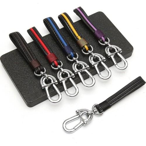 Car head layer cowhy key foil rope horseshoe buckle decoration couple trend simple pendant cute creative high-end