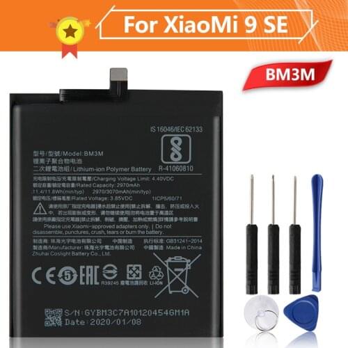 Xiao Mi Xiaomi BM3M Phone Battery For Xiaomi Mi9 SE Xiao Mi Mi9SE 3070mAh BM3M Original Replacement Battery + Tool