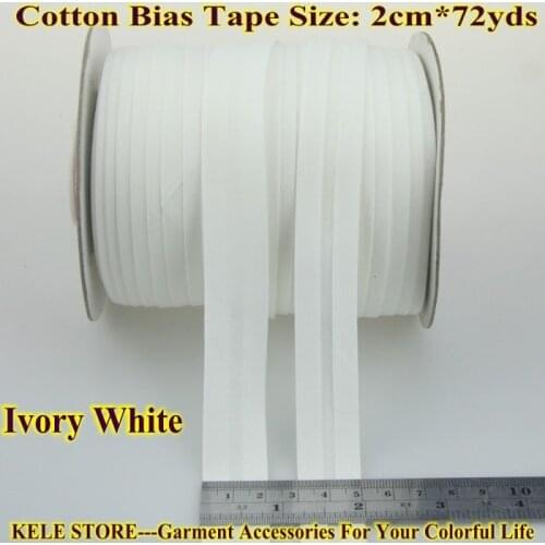 FREE SHIPPING - 100% Cotton Bias tape, bias binding tape size: 20mm, width:3/4",2cm, raw white, beige white, ivory white,DIY sew