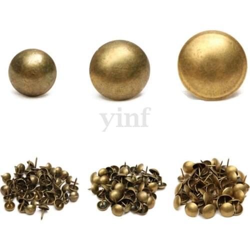 Blesiya Bulk 100Pcs Bronze Upholstery Nails Tacks Thumb Tack Nails Pins 7-11mm