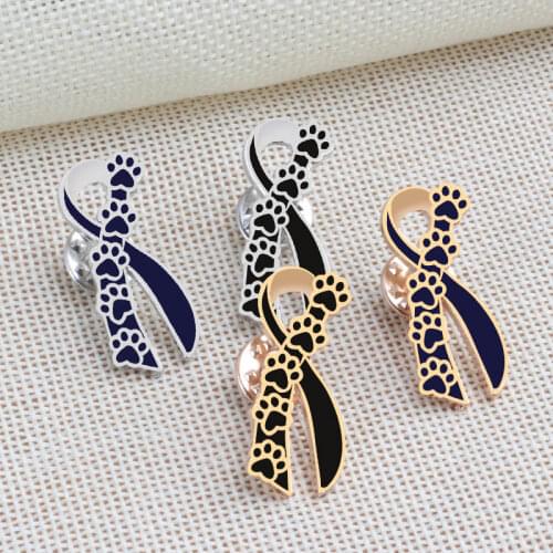 4 Color Pet Paw Prints Brooch Women Cute Cats Dogs Enamel Pin Brooches Fashion Lapel Coat Badge Mens Button Pins Jewelry Gifts