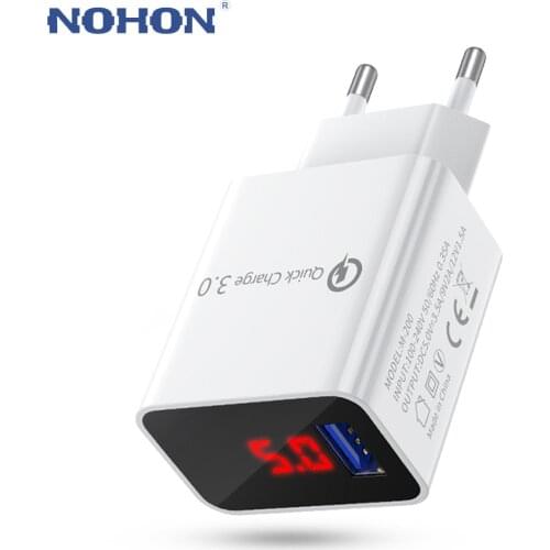 QC 3.0 Fast Charging USB Charger For iPhone 12 11 Pro 6 7 8 Plus Samsung A51 Xiaomi mi 9 10 Huawei Mobile Phone Wall Adapter LED