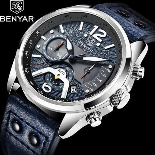 New Luxury Brand Quartz Watch Men Casual Military Sports Watches Leather Wristwatch Male Multi-pointer Relogio Masculino Clock