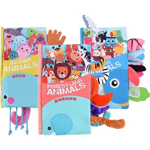 3D Baby Cloth Book Marine Animal Can Bite Eco-friendly Paper Book Washable Baby Toys Early Education toddler books