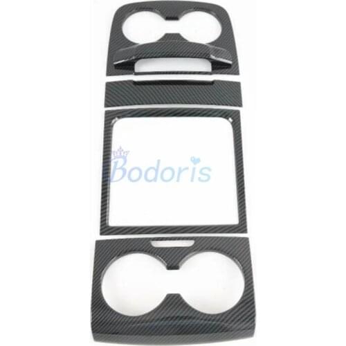 For Toyota Sienna 2015 2016 2017 2018 2019 2020 Carbon Fiber Look Interior Cup Holder Moulding Trim Panel Frame Auto Accessories