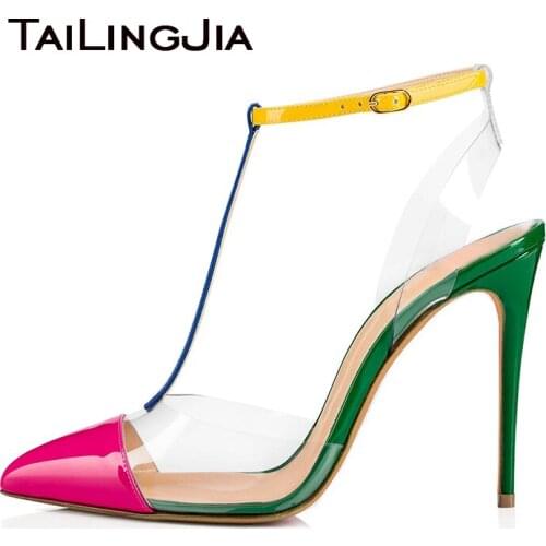 Pointed Toe PVC High Heels Pumps Party Dress Stiletto Patent Leather Fashion Elegant Lady 2019 Large Size Factory Handmade Shoes