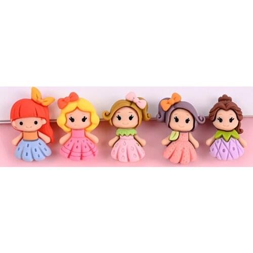 20pcs/Lot Kawaii Princess Girl Resin Cabochons Embellishments Scrapbooking Ornament Accessories Cameo Beads Charms DIY Material