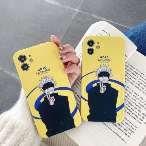 Cute Jujutsu Kaisen Yuji Itadori Fushiguro Megumi Case For iphone 12 Pro 11 X XR XS Max 8 7 Plus Yellow Anime Soft Silicon Cover