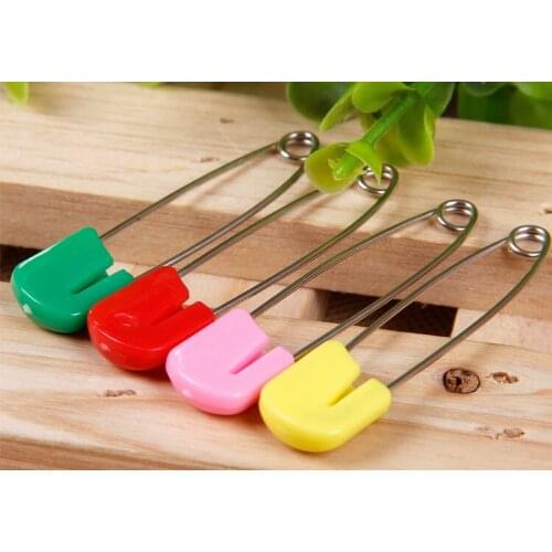 50pcs 4cm/40mm Large Colored Plastic Hijab Multipurpose Baby Stainless Steel Safety Pins Pins Needles