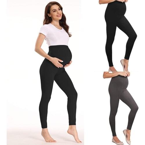 Fashion Maternity Leggings Womens Solid Colors High Waist Elastic Active Casual Maternity Pregnancy Pregnant Pencil Pants#g4