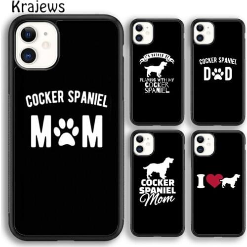 Krajews Cartoon Cocker Spaniel Phone Case Cover For iPhone 5s SE 6s 7 8 plus X XS XR 11 12 pro max Samsung Galaxy S8 S9 S10 Plus