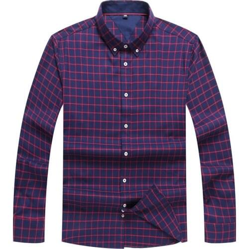Big size Spring cotton plaid Men Shirts Long Sleeve Mens Casual Shirt Slim Men Flower Dress Shirts camisa masculin