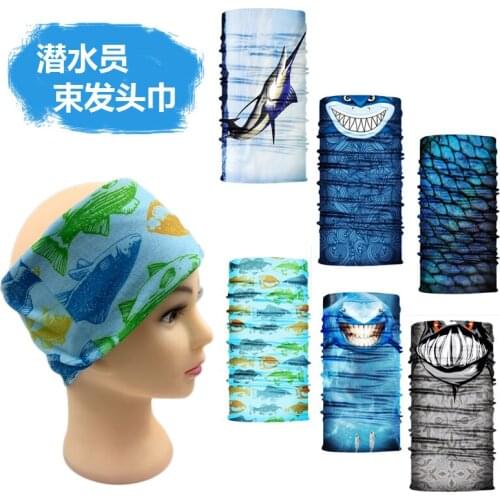 New Marine Animal Cartoon Towel with Shark Mermaid Divers Receive Hair Diving Caps