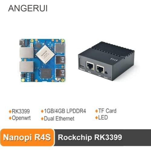 Nanopi R4S Mini Portable Travel Router OpenWRT with Dual-Gbps Ethernet Ports 4GB LPDDR4 Based in RK3399 Soc for IOT