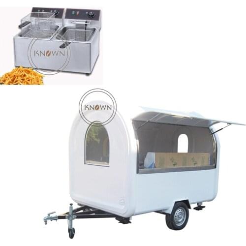 2m wide customized park street electric food truck food trailer with free fryer