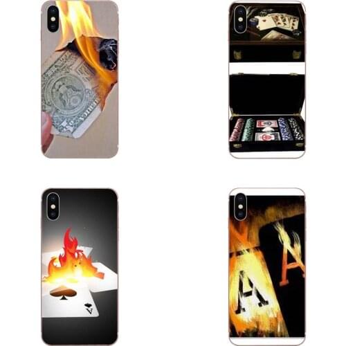 Transparent Coque Phone Cover Case Poker Card Burning For Xiaomi Redmi mi10 lite Pro Note 9 PRO Max 9s Mi9 K30 K20 Pro 5G