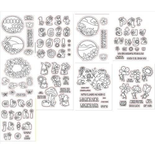 Cartoon flower Transparent Clear Silicone Stamp/Seal for DIY scrapbooking/photo album Decorative clear stamp sheets B0347