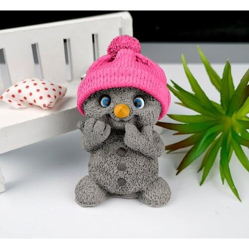 PRZY Cute Snowman Baby With Wool Cap Mould Silicone Fondant Soap Molds Adorable Soap Molds Handmade Mold Clay Resin Candle Mould