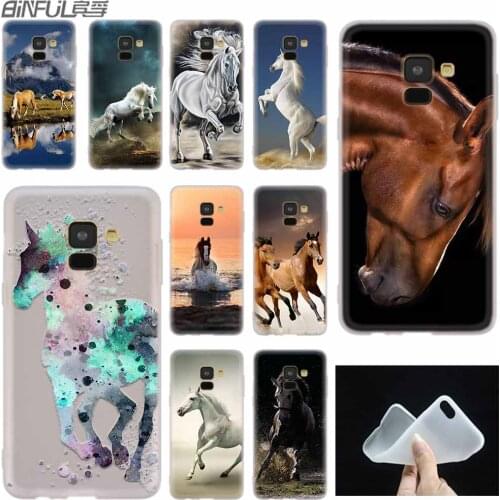 Watercolor horse Running Horses case Silicone cover For Samsung A50 A70 A80 A30 A40 A90 A6 A8 A9 A7 A5 A3 Plus 2018 2017 2016