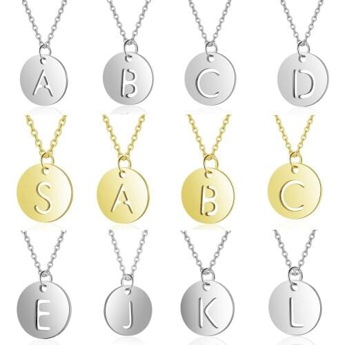 Vni and Mia 100% Stainless Steel ABCD Letters Necklace For Women Wholesale Fashion Alphabet Name Charm Jewelry Dropshipping